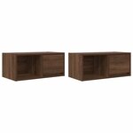 vidaXL Meuble TV 2 Pièces chêne marron 60x31x25 5 cm bois d'ingénierie