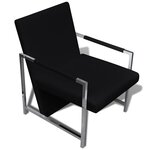 vidaXL Fauteuils lot de 2 avec cadre chromé noir similicuir