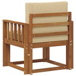 vidaXL Canapé d’extérieur Bois d'acacia massif et polyester Naturel
