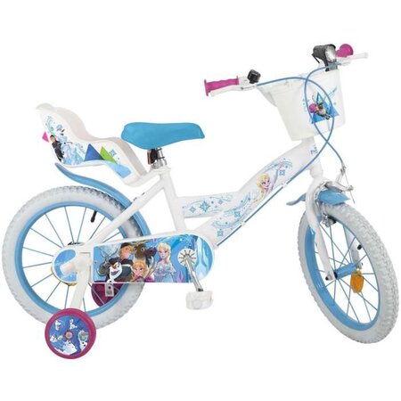 LA REINE DES NEIGES 2018 Vélo 16 - Enfant fille - Blanc et bleu