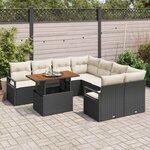 vidaXL Ensemble de canapé de jardin 9 Pièces Noir Poly rotin