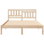 vidaXL Cadre de lit Marron 135 x 190 cm Bois massif en pin