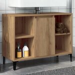 vidaXL Armoire d'évier chêne artisanal 80x33x60 cm bois d'ingénierie