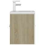 vidaXL Armoire d'évier avec lavabo intégré blanc et chêne sonoma