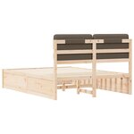 vidaXL Cadre de lit avec tête de lit rembourrée Taupe 140 x 190 cm