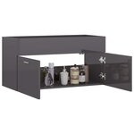 vidaXL Armoire d'évier Gris brillant 90x38 5x46 cm Aggloméré