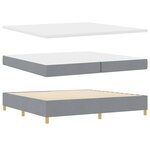 vidaXL Lit à ressorts avec tête de lit Gris clair 200 x 200 cm tissu