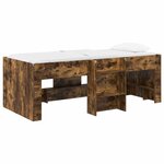 vidaXL Cadre de Lit Élevé pour Enfants 2 Pièces Chêne fumé 90 x 200 cm