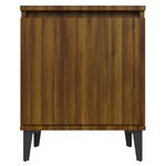 vidaXL Tables de chevet avec pieds en métal chêne marron 40x30x50 cm