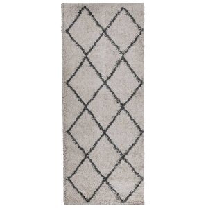 vidaXL Tapis shaggy à poils longs moderne beige anthracite 80x200 cm