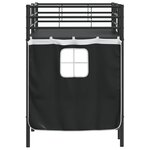 vidaXL Cadre de Lit Mezzanine pour Enfants avec Rideaux Noir