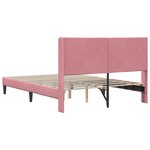 vidaXL Cadre de lit avec tête de lit Rose 140 x 200 cm Velours