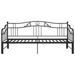 vidaXL Cadre de canapé-lit extensible sans matelas Noir Métal 90x200cm