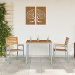 vidaXL Ensemble de salle à manger pour jardin 3 Pièces Gris et marron