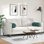 vidaXL Coussins d'accent 2 Pièces Vert foncé Ø 25 x 70 cm