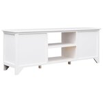 vidaXL Meuble TV Blanc 108x30x40 cm Bois de Paulownia solide
