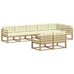 vidaXL Ensemble de canapés d'extérieur 6 Pièces Blanc et crème Polyester