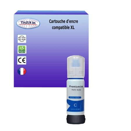 Cartouche Compatible pour Epson 104 (C13T00P240) Cyan - T3AZUR