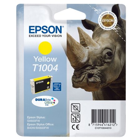 T1004 rhinocéros" cartouche d'encre originale durabrite ultra (c13t10044010) - jaune"