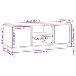 vidaXL Meuble TV Noir 110x35x40 5 cm Bois de pin massif