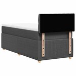 vidaXL Sommier à lattes de lit avec matelas Gris foncé 100x200cm Tissu