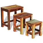vidaXL Table gigogne 3 Pièces vintage Bois de récupération