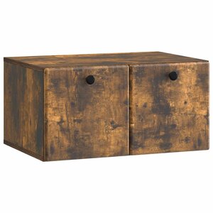 vidaXL Meuble TV mural 59 5 x 41 x 30 cm Chêne fumé Bois d'ingénierie