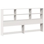 vidaXL Lit bibliothèque sans matelas blanc 200x200 cm bois pin massif