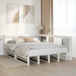vidaXL Lit bibliothèque sans matelas blanc 140x190 cm bois pin massif