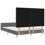 vidaXL Cadre de lit avec tête de lit Gris foncé 140 x 190 cm tissu