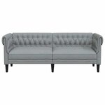 vidaXL Canapé Chesterfield 3 places gris clair tissu