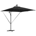 vidaXL Parasol banane à mât déporté Noir 249 x 249 x 250 cm