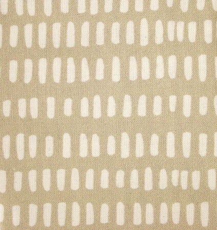 Coupon de tissu DIY - Taupe motif blanc 50 x 140 cm