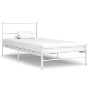 vidaXL Cadre de lit sans matelas blanc métal 100x200 cm