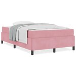 vidaXL Cadre de lit avec matelas Rose et blanc 120 x 200 cm Velours