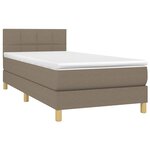 vidaXL Sommier à lattes de lit avec matelas LED Taupe 100x200 cm Tissu