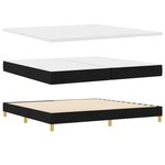 vidaXL Lit à ressorts avec coussin Noir 200 x 200 cm tissu