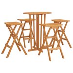 vidaXL Ensemble de bar pliable 5 Pièces Bois de teck massif