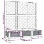 vidaXL Jardinière avec treillis bleu gris 120x40x121 5 cm PP