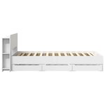 vidaXL Cadre de lit avec rangement Blanc 75 x 190 cm Bois d'ingénierie