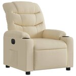 vidaXL Fauteuil inclinable électrique Crème Tissu