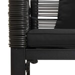 vidaXL Banc extérieur avec coussin Noir 117 x 54 x 74.5 cm polyrotin
