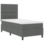 vidaXL Lit à ressorts avec matelas et LED - Gris foncé  80 x 200 cm en tissu