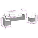 vidaXL Salon de jardin avec coussins 6 Pièces marron résine tressée