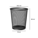 Corbeille à papier q-connect maille métallique forme circulaire 8.3l 235x260x190mm coloris noir