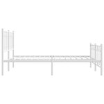 vidaXL Cadre de lit métal sans matelas et pied de lit blanc 150x200 cm