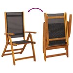 vidaXL Chaises pliables de jardin lot de 2 Bois d'acacia et textilène