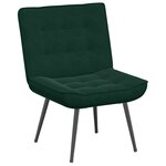vidaXL Chaise de relaxation avec tabouret Vert foncé Velours