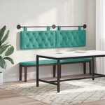 vidaXL Tête de lit suspendue Avec lumière LED Turquoise Velours