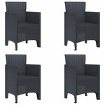 vidaXL Chaise de jardin 4 Pièces Anthracite 53 x 49 x 85 cm PP